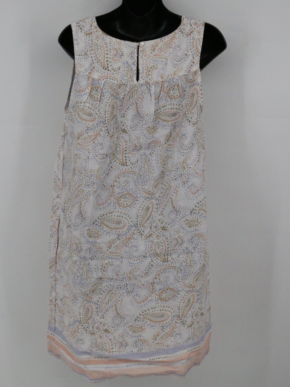 Rachel Ashwell Womens Pastel Paisley Linen Sleeveless Shift Dress Size Medium - Picture 6 of 8